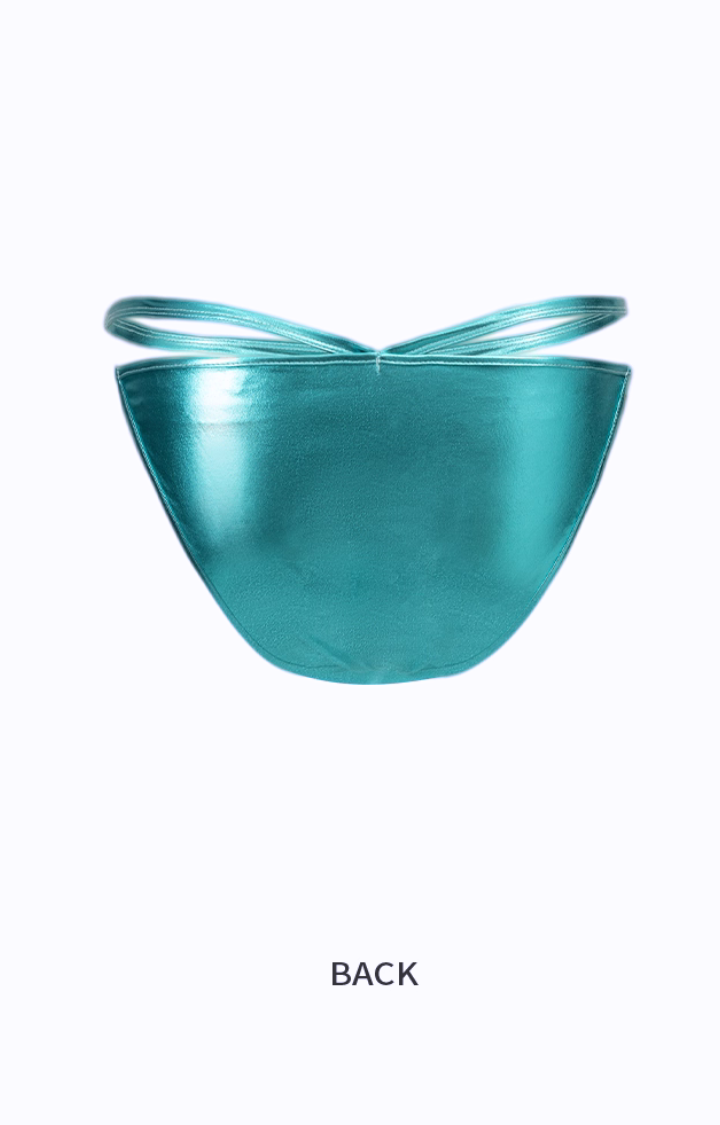 SLICK LICK VINYL INTIMATES SET - ELECTRIC TEAL