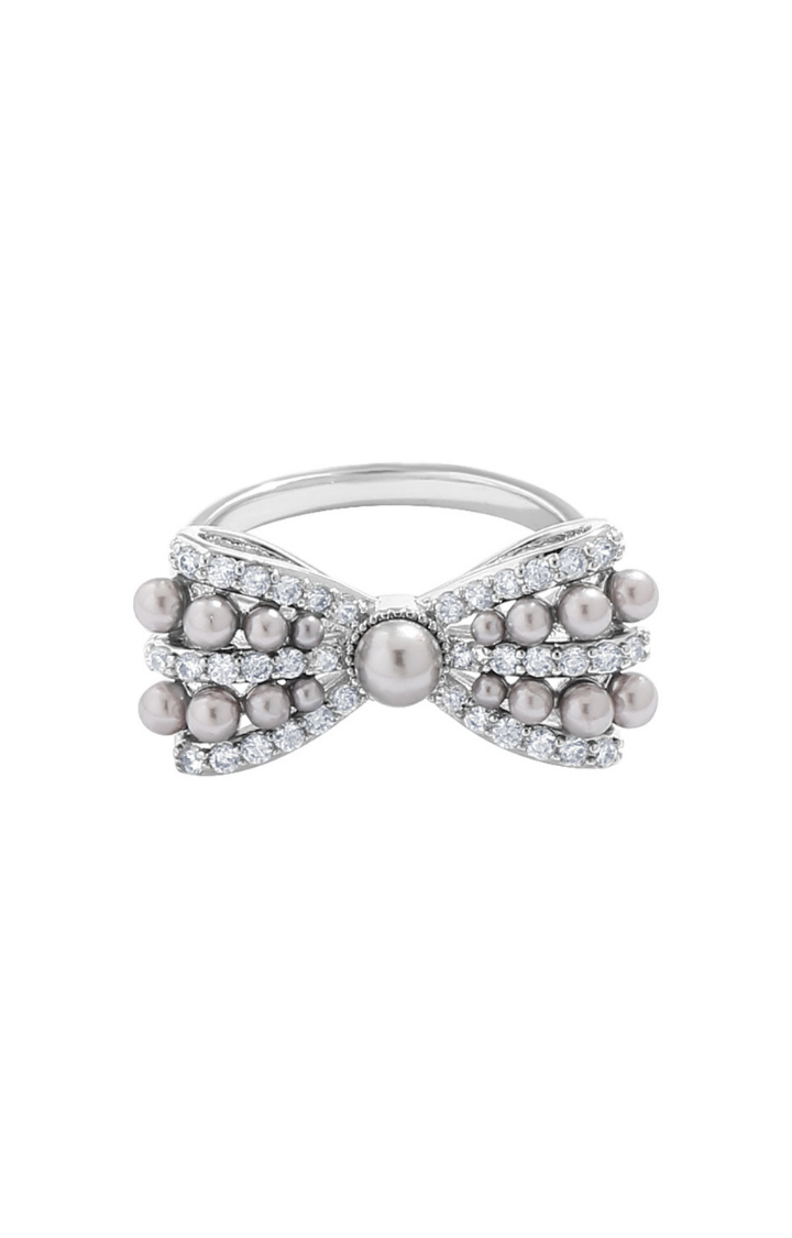 MIDNIGHT PEARL BOW RING