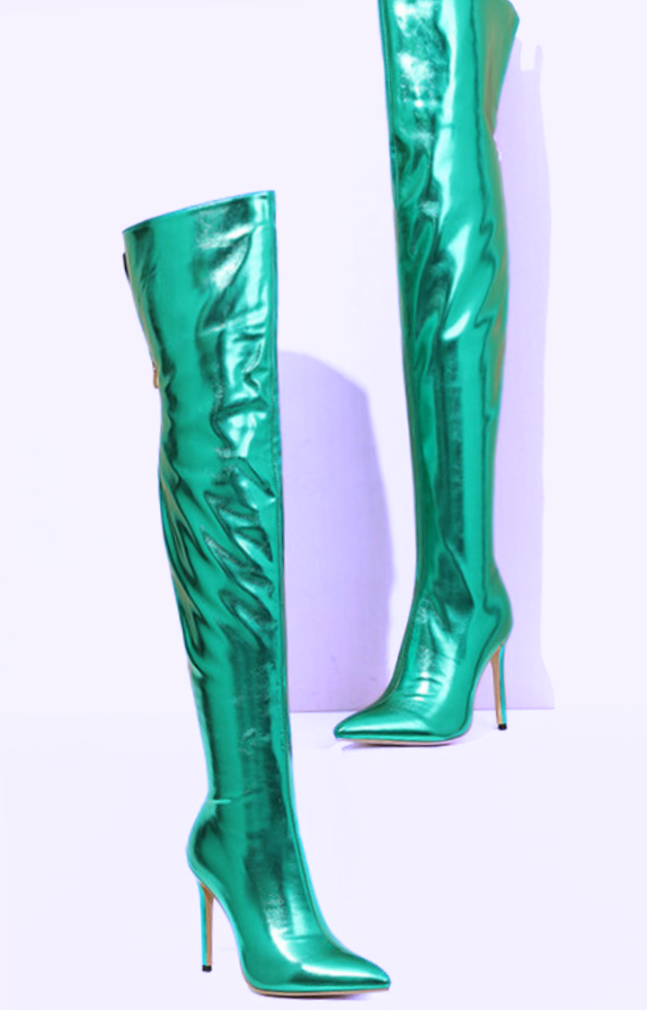 STARLUST OVER-THE-KNEE BOOTS IN VENUS POISON