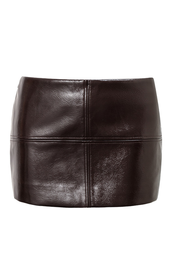 VICE GRIP OIL-WAX SKIRT IN DARK COCOA HEAT