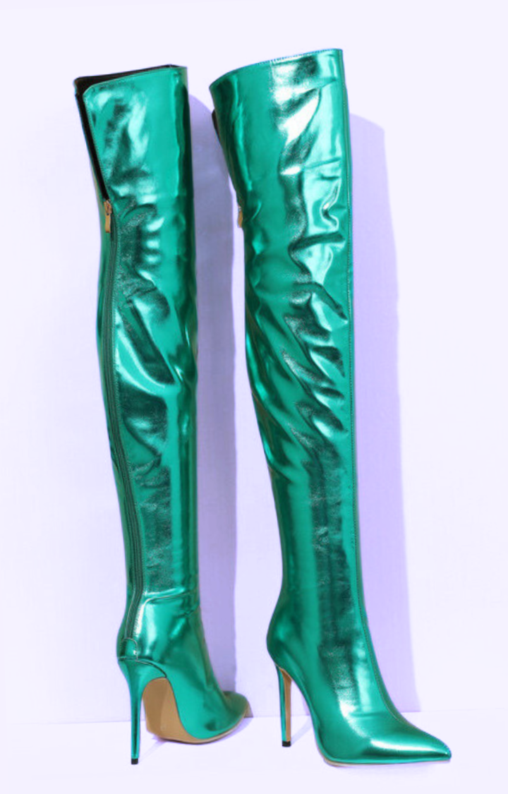 STARLUST OVER-THE-KNEE BOOTS IN VENUS POISON
