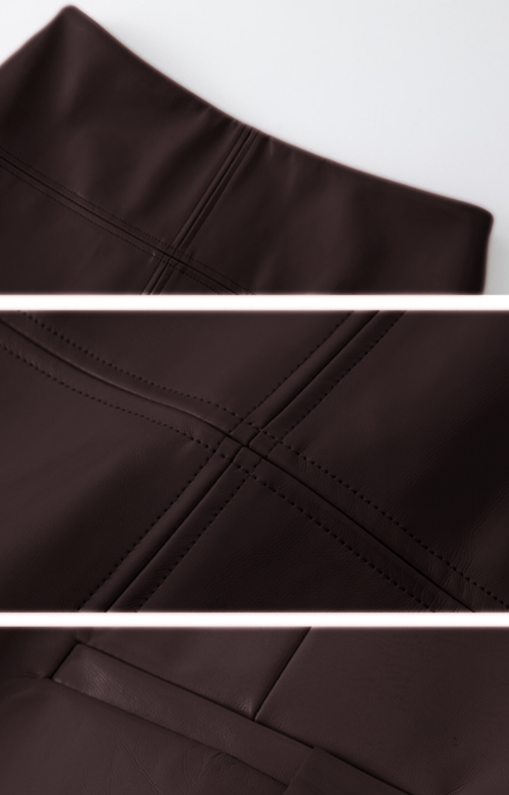 VICE GRIP OIL-WAX SKIRT IN DARK COCOA HEAT