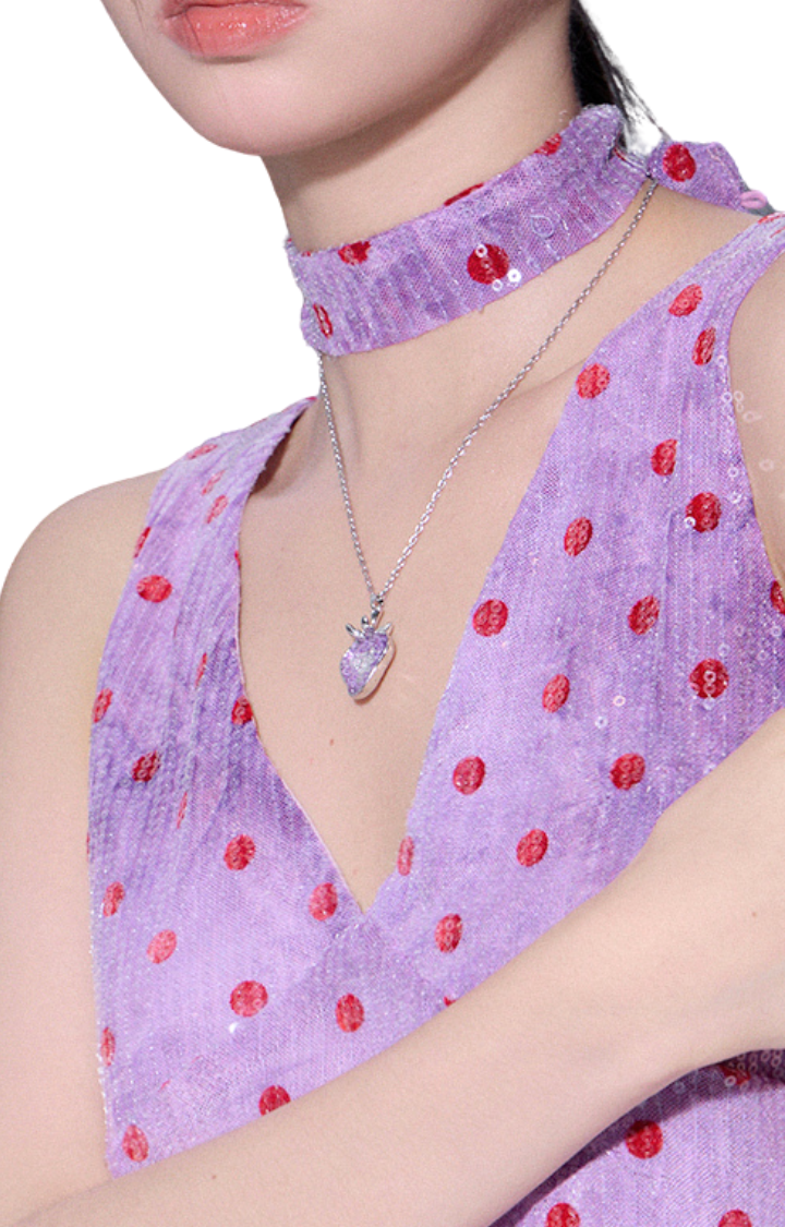 FROSTED STRAWBITES NECKLACE - POISON BERRY