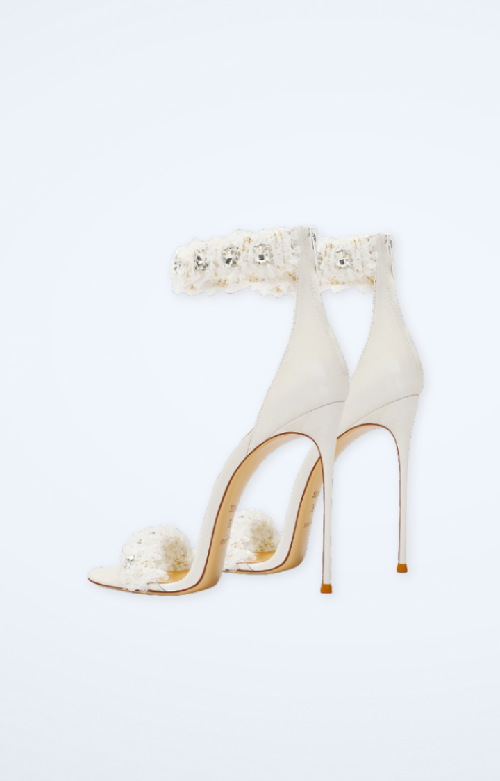 PETAL GRENADE HEELS - FROST WHITE