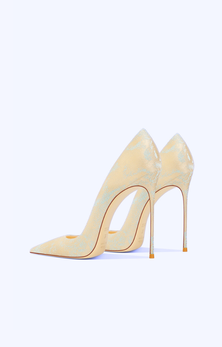 GLITTER BRAT MARBLE STILETTO HEELS IN SOLAR MARBLE CHAOS
