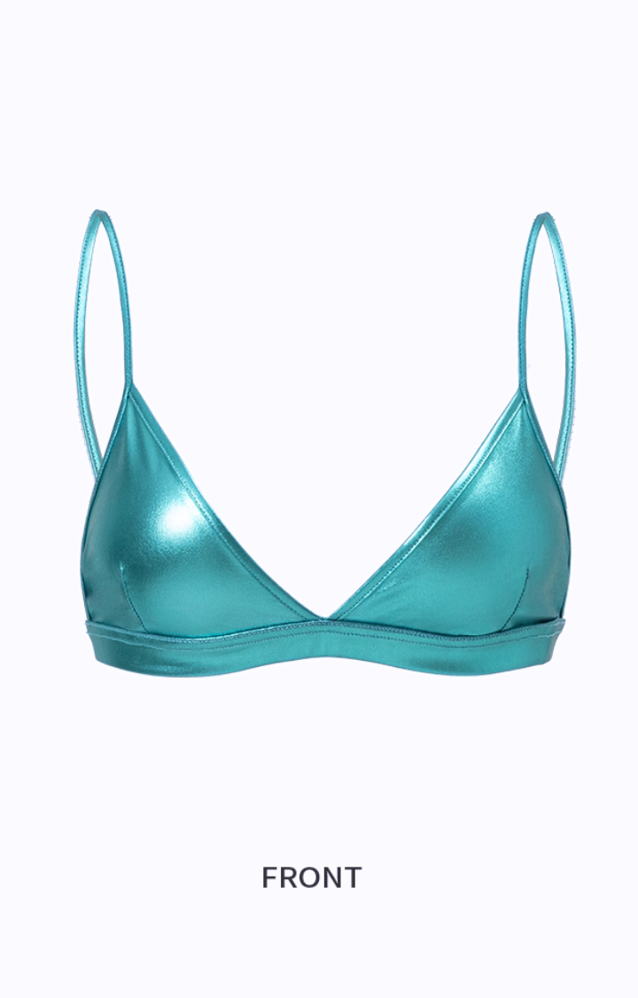 SLICK LICK VINYL INTIMATES SET - ELECTRIC TEAL