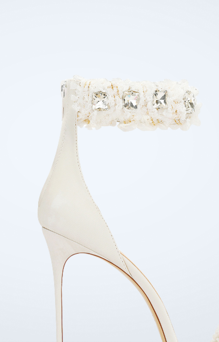 PETAL GRENADE HEELS - FROST WHITE