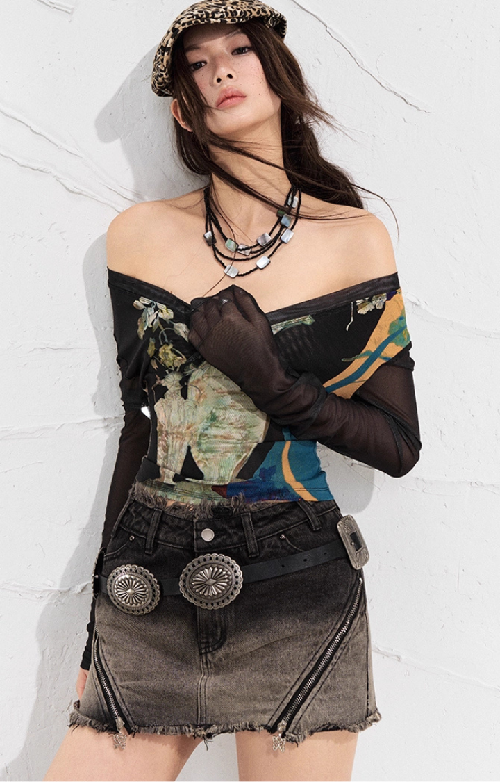 MOTH THEORY MESH TOP IN INKSPILL