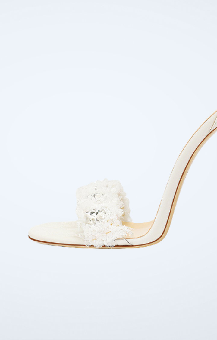 PETAL GRENADE HEELS - FROST WHITE