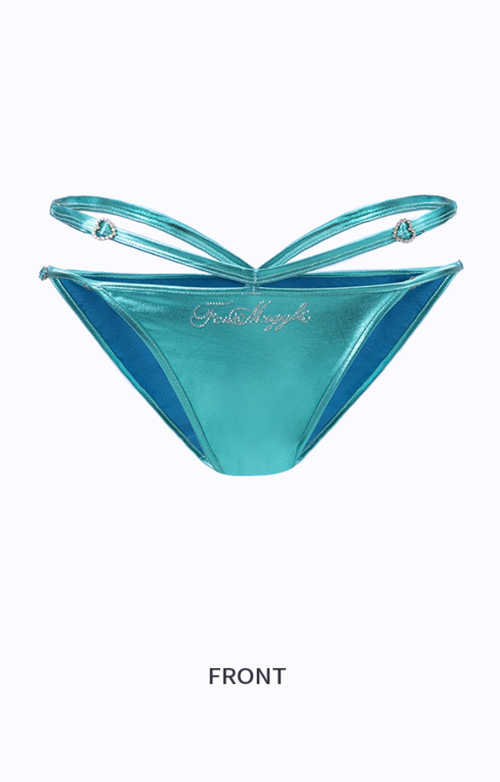 SLICK LICK VINYL INTIMATES SET - ELECTRIC TEAL
