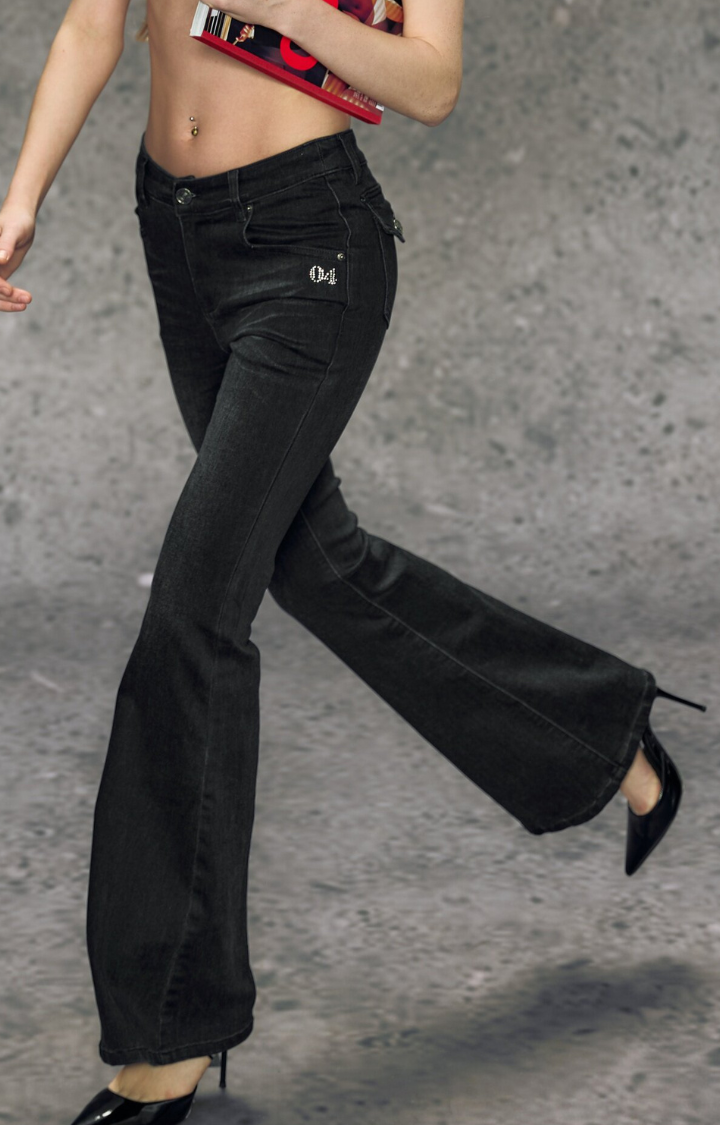 SILENT FLARE REBELLION JEANS IN ASPHALT SHADOW