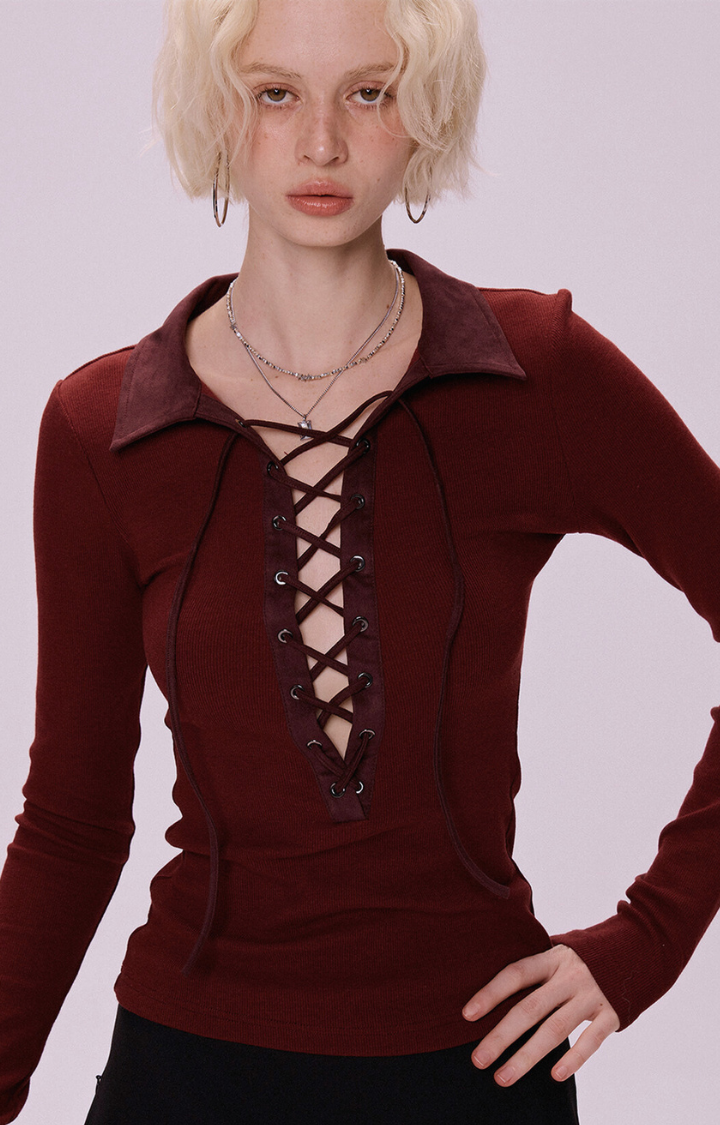 WINE LACE RIOT TOP