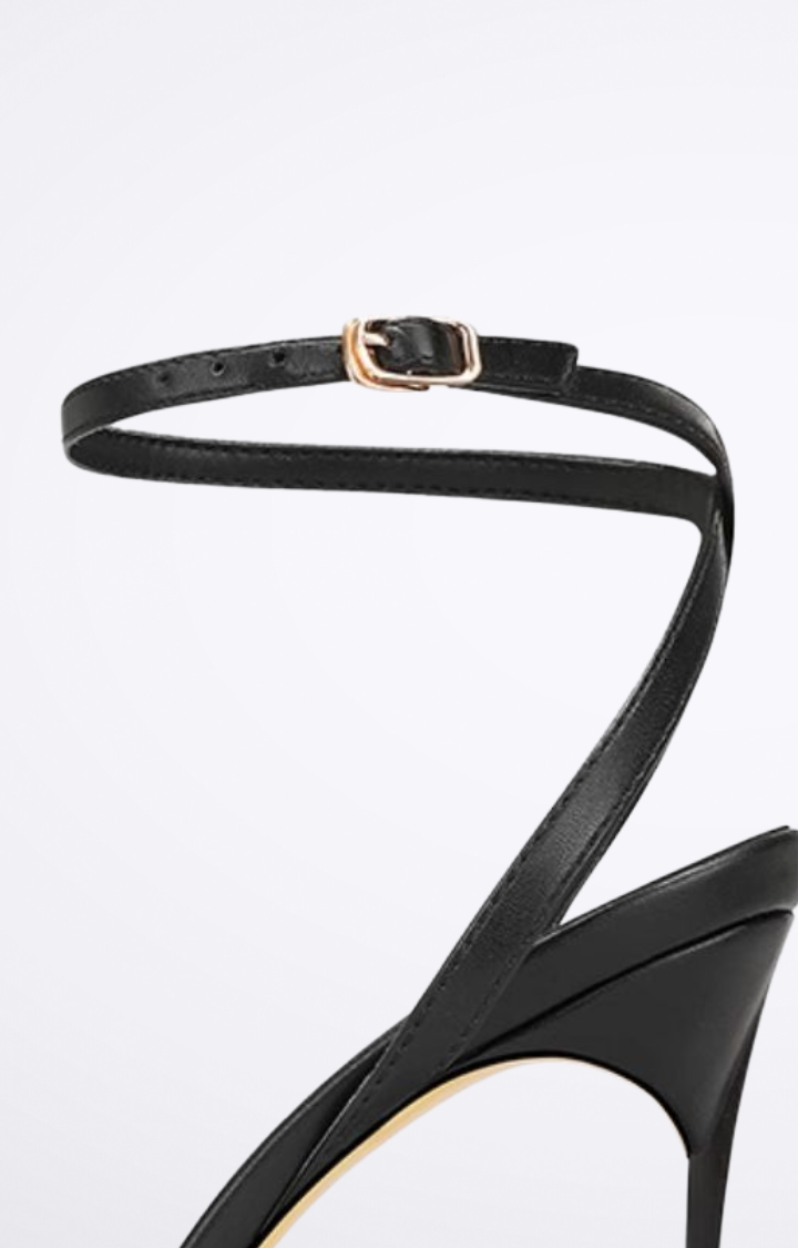 FRILL WHISPER HEELS BLACK