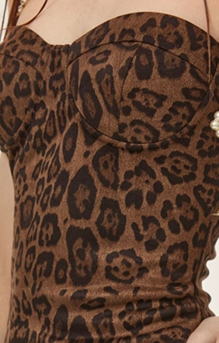 WILD MUSE LEOPARD BABYDOLL DRESS