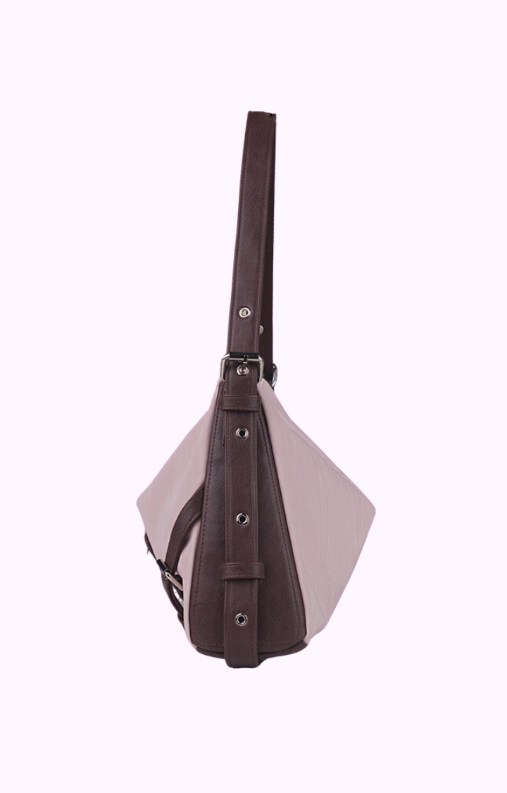 CRUSH HEART PINK VINYL SHOULDER BAG