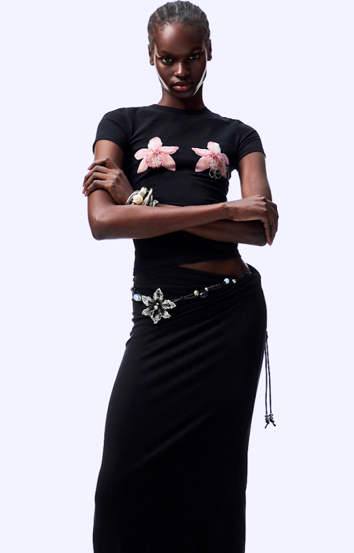 PLAYFUL BLOOM CROP TEE