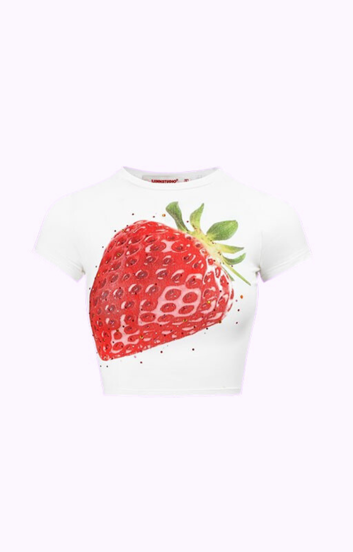 STRAWBERRY RIOT CROP TEE – SWEET BUT NEVER SOFT