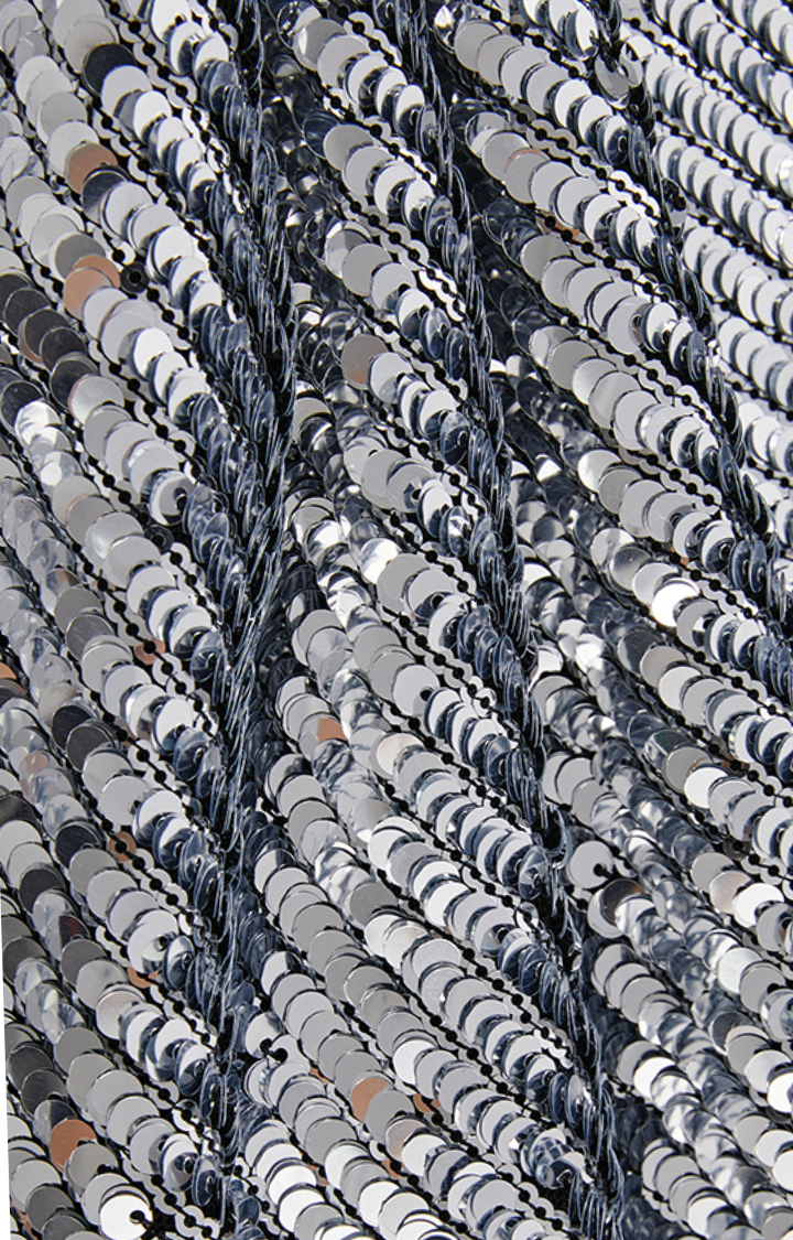 MIDNIGHT VOLTAGE SEQUIN HALTER MINI DRESS