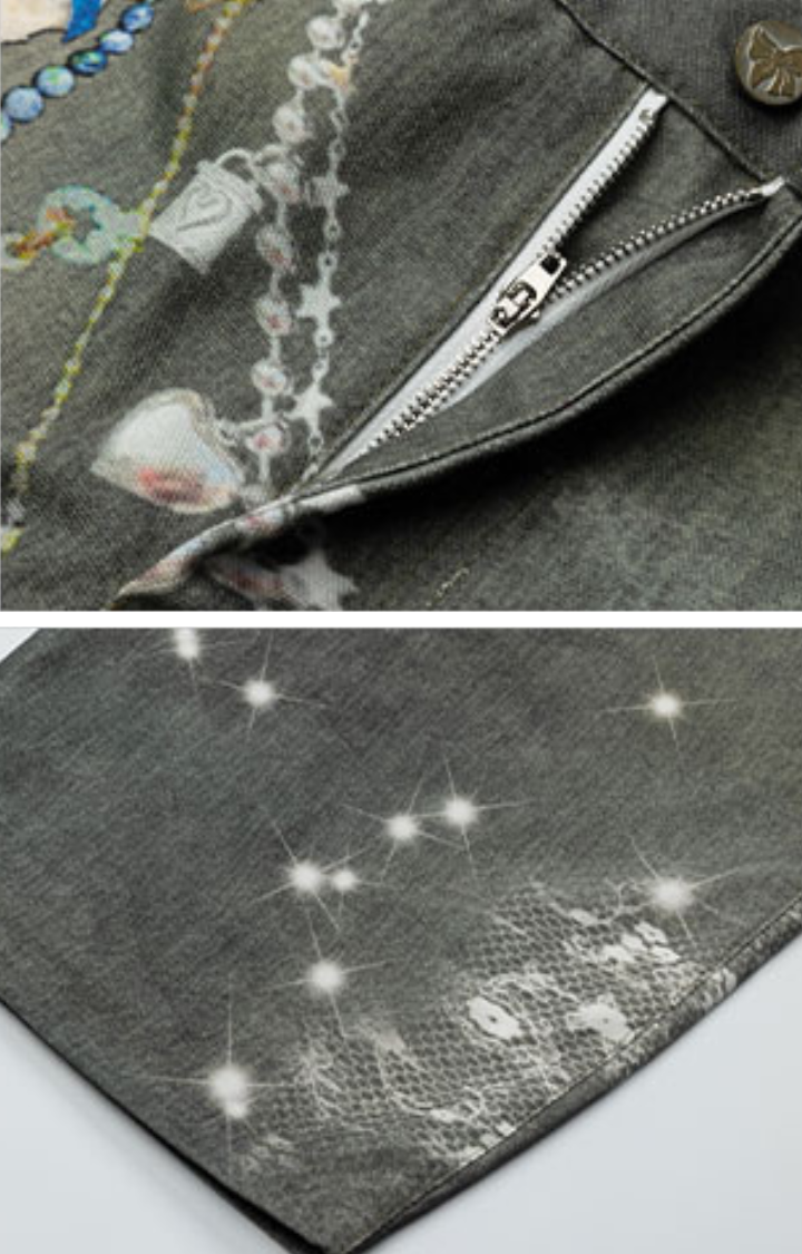 STARSTRUCK REBEL WIDE-LEG JEANS IN GRAY GALAXY WASH