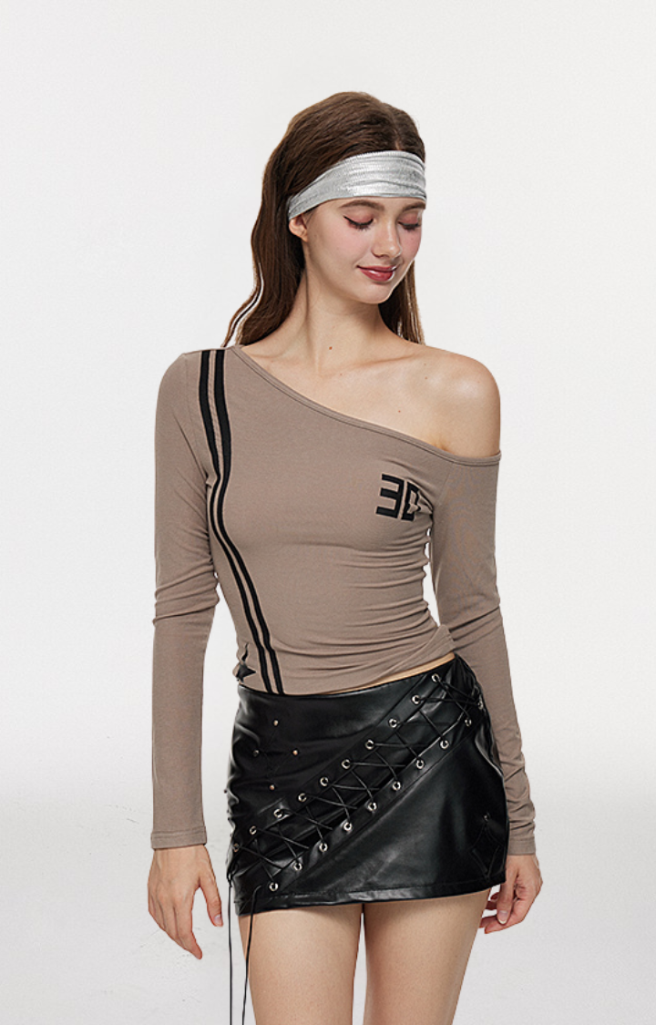 SAINT SIDE-SLIP ONE-SHOULDER CONTOUR TOP