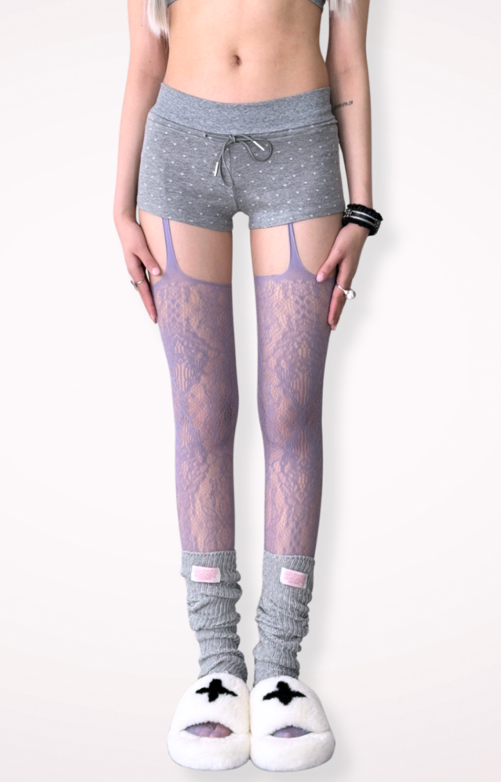 SPIKED LACE GARTER TIGHTS – BABY BRAT SERIES