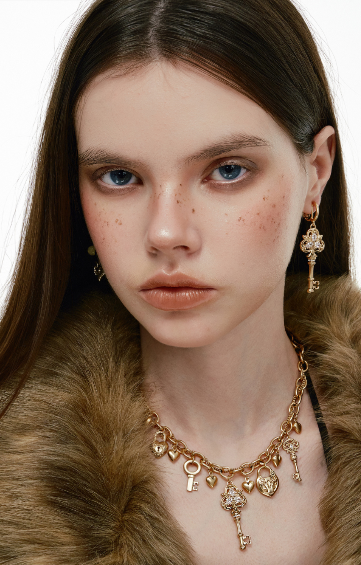 MIDNIGHT KEY CHARM NECKLACE