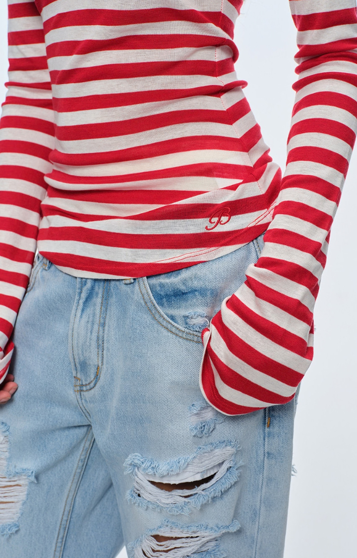 BAD RECEPTION STRIPE TOP