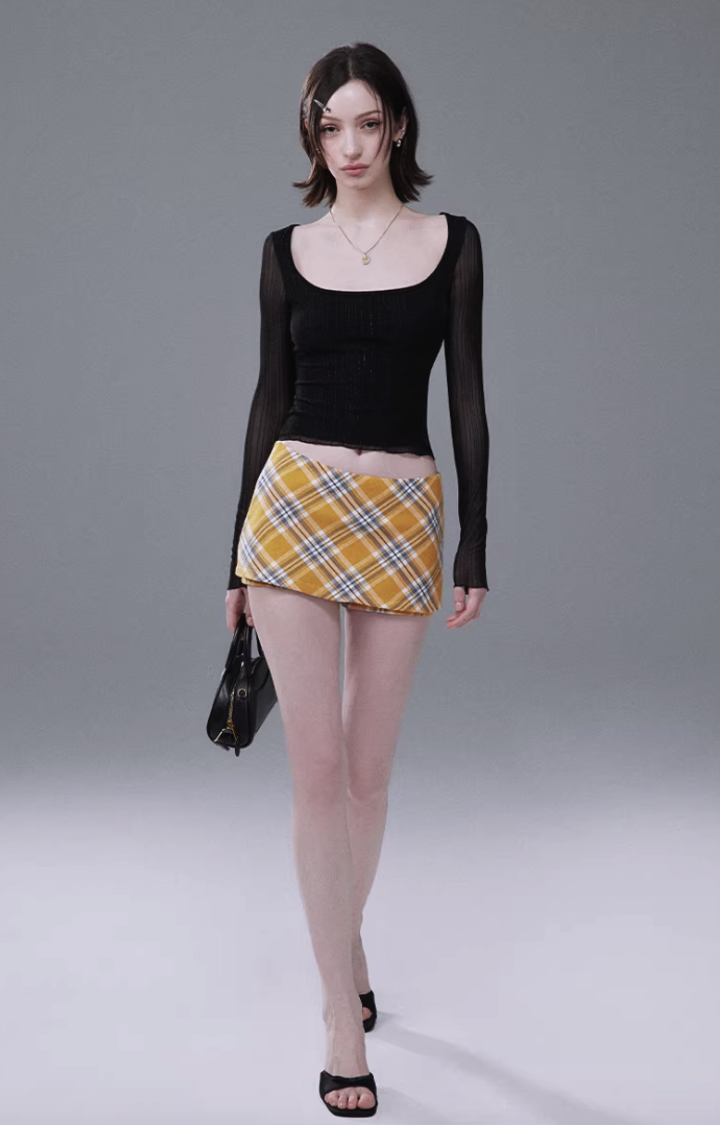 PRIMAL TEASE PLAID MICRO SKORT