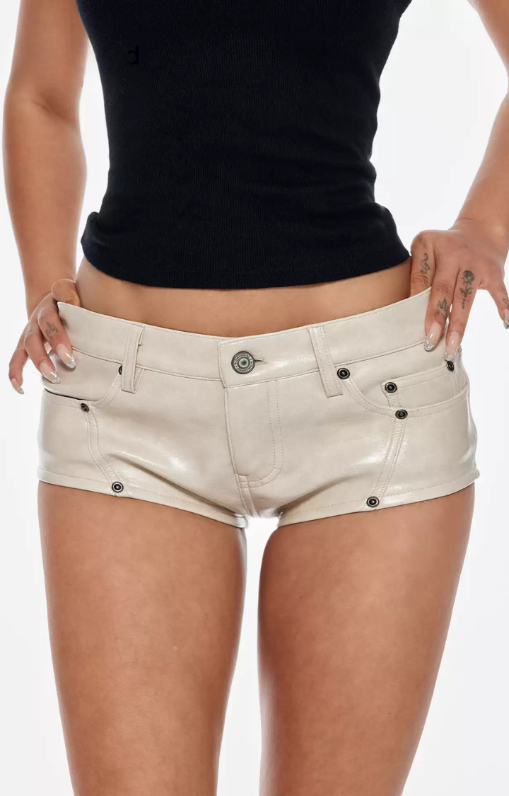 BONE STATIC LOW-RISE MICRO SHORTS