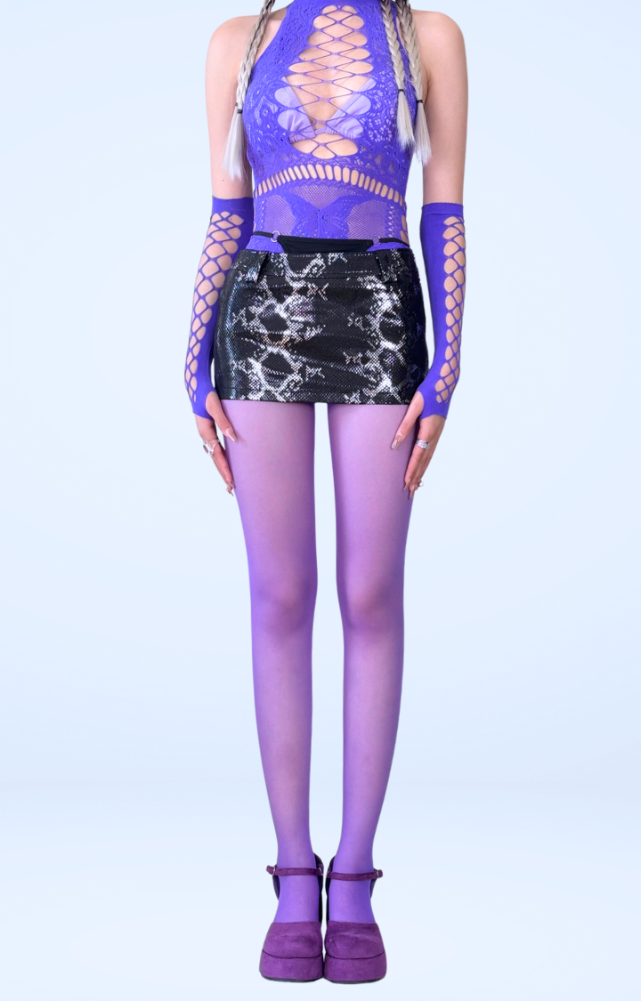 WEB TRAP UPPER TIGHTS SET – POISON LILAC