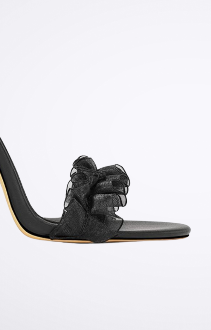 FRILL WHISPER HEELS BLACK