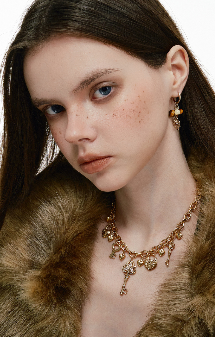 MIDNIGHT KEY CHARM NECKLACE