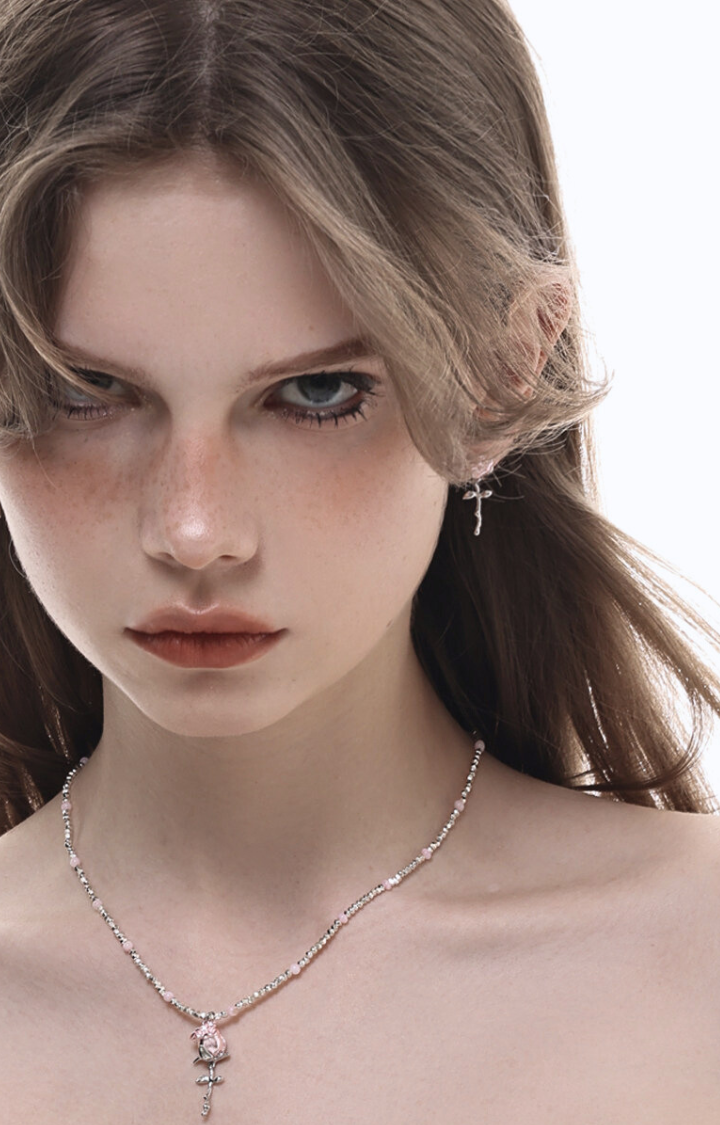 THE ROSE SIN ROSARY EARRINGS