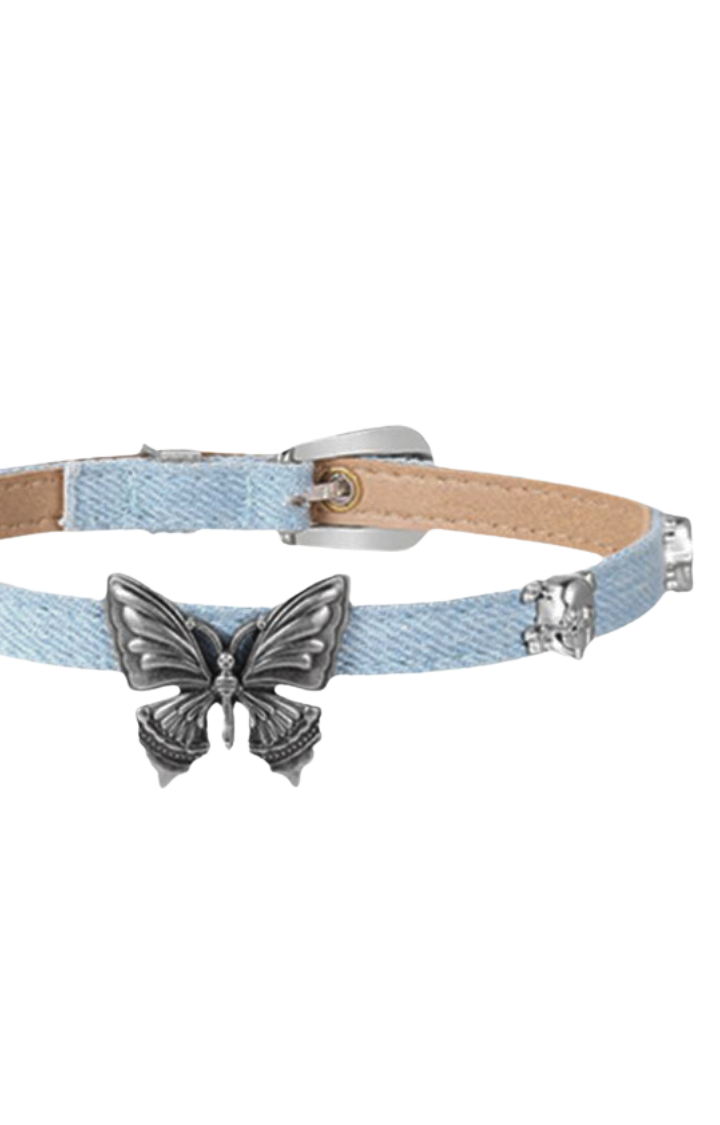 DOPAMINE BUTTERFLY DENIM CHOKER – LIGHT SERIES