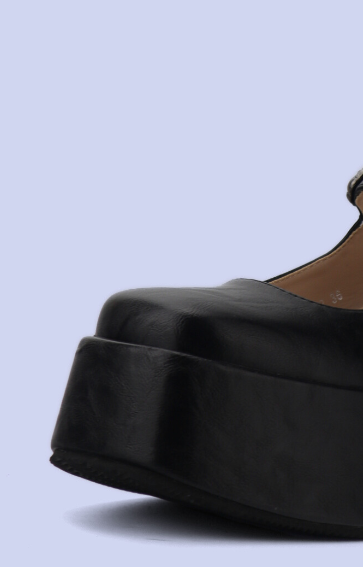 POISON CHARM MARY JANES – NOIR COWHIDE