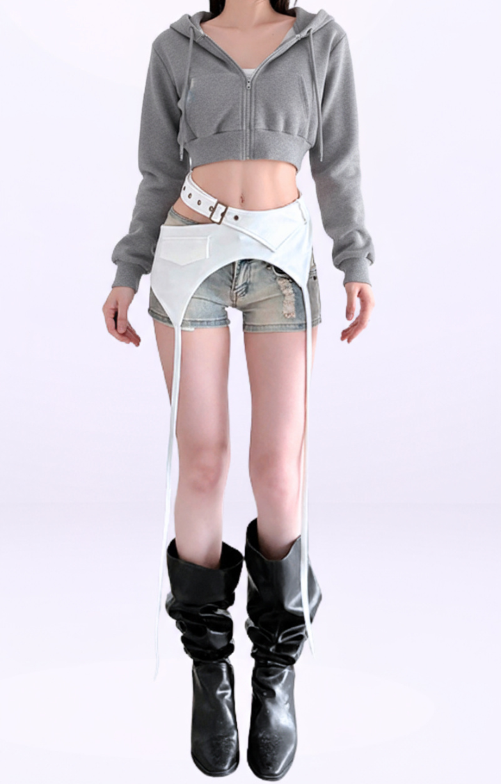 STRAPPED LAYERED BELT SKIRT - ANGEL RIOT