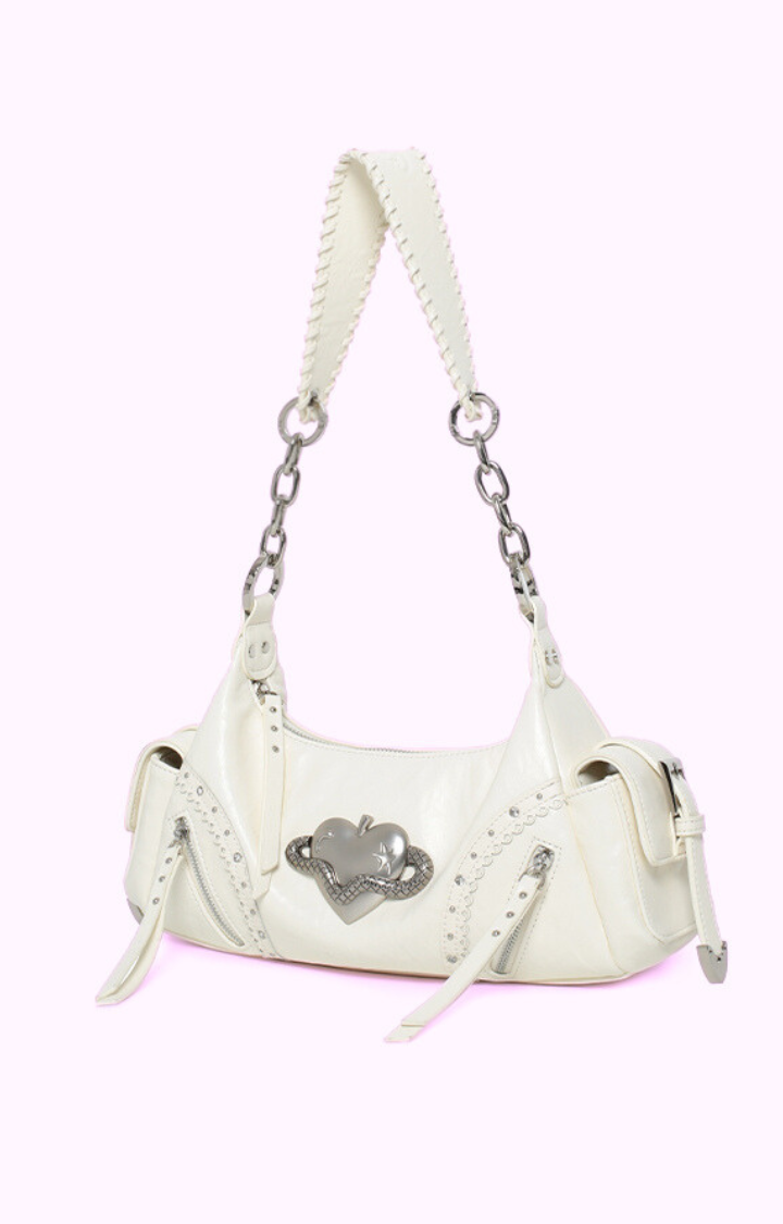 SERPENT HEART APPLE SHOULDER BAG IN IVORY SPELL
