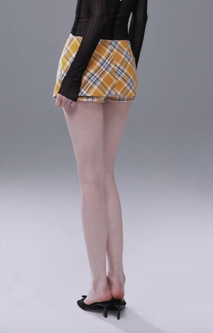 PRIMAL TEASE PLAID MICRO SKORT