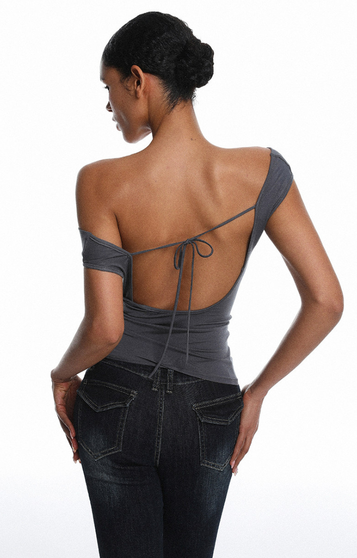 ASH VEIL OPEN-BACK TOP
