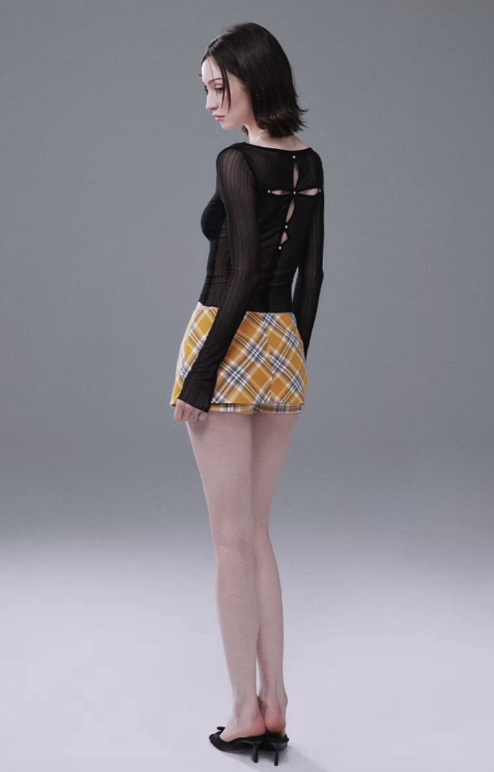 BACKSTAB SHEER SECOND-SKIN TOP