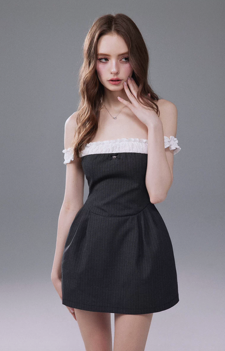 VELVET SIN OFF-SHOULDER MINI DRESS