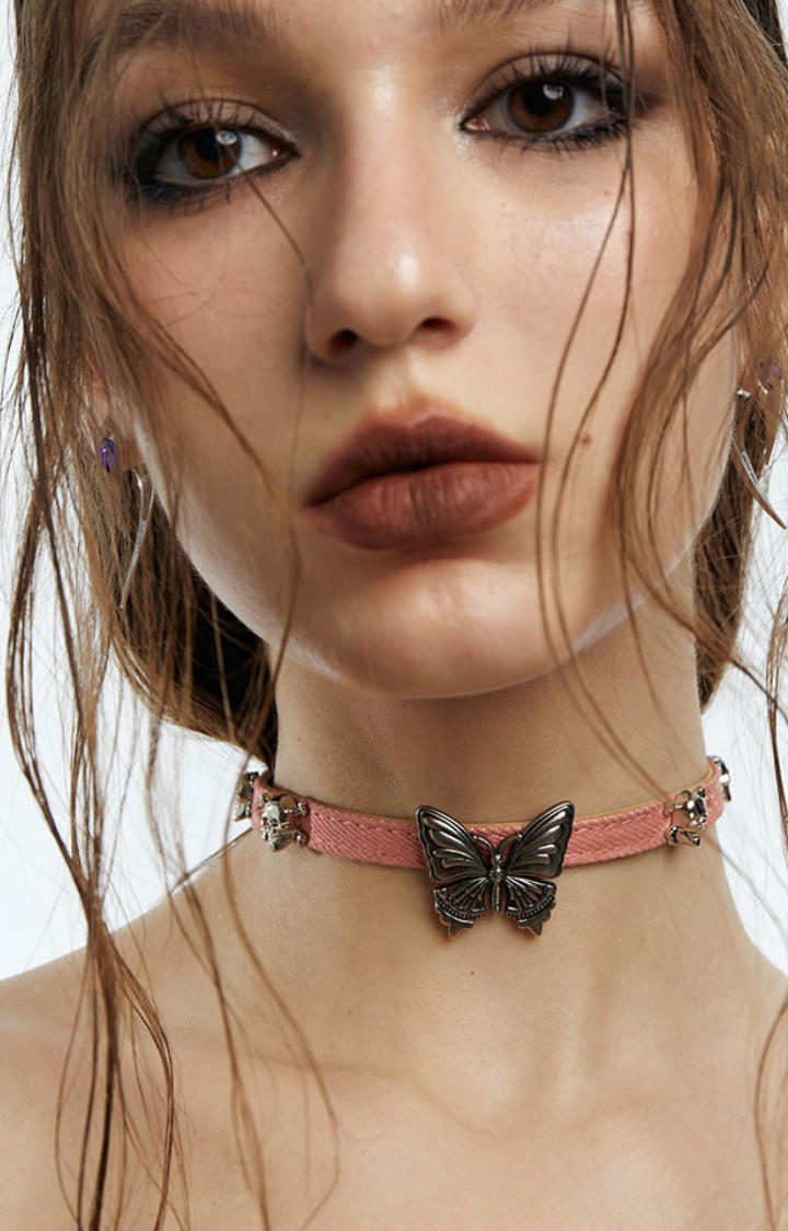 DOPAMINE BUTTERFLY DENIM CHOKER – LIGHT SERIES