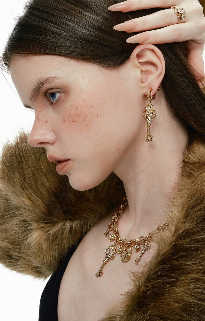 MIDNIGHT KEY CHARM NECKLACE