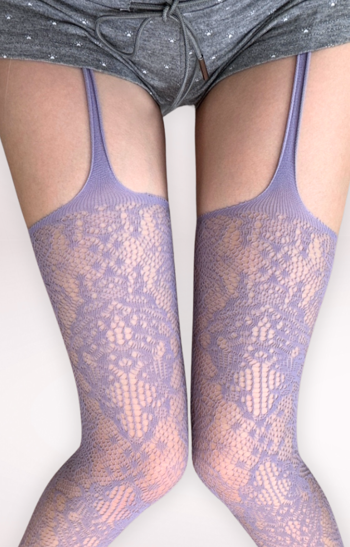 SPIKED LACE GARTER TIGHTS – BABY BRAT SERIES