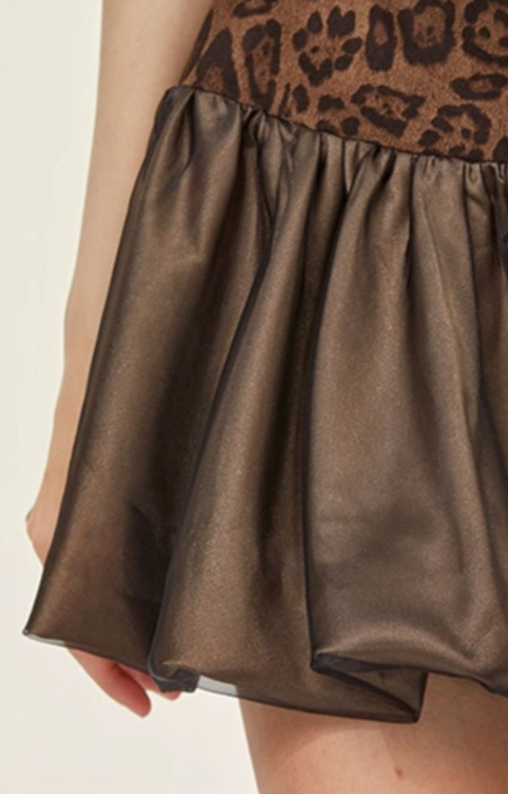 WILD MUSE LEOPARD BABYDOLL DRESS