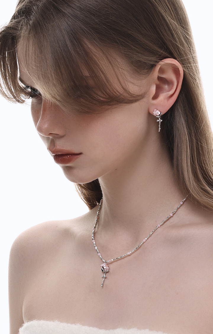 THE ROSE SIN ROSARY EARRINGS