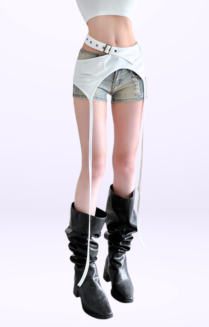 STRAPPED LAYERED BELT SKIRT - ANGEL RIOT