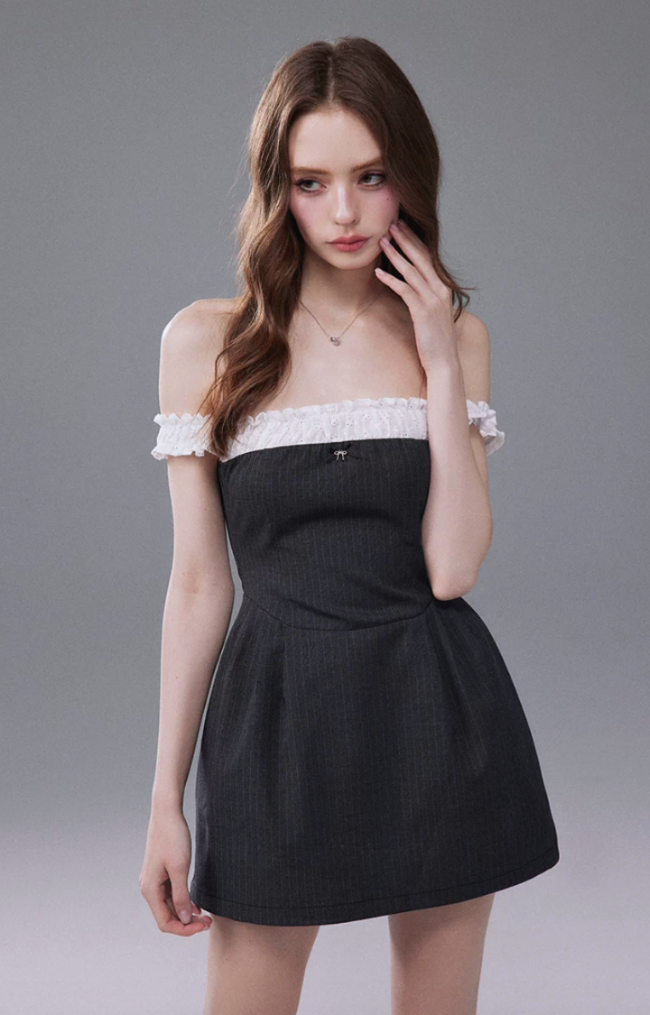 VELVET SIN OFF-SHOULDER MINI DRESS