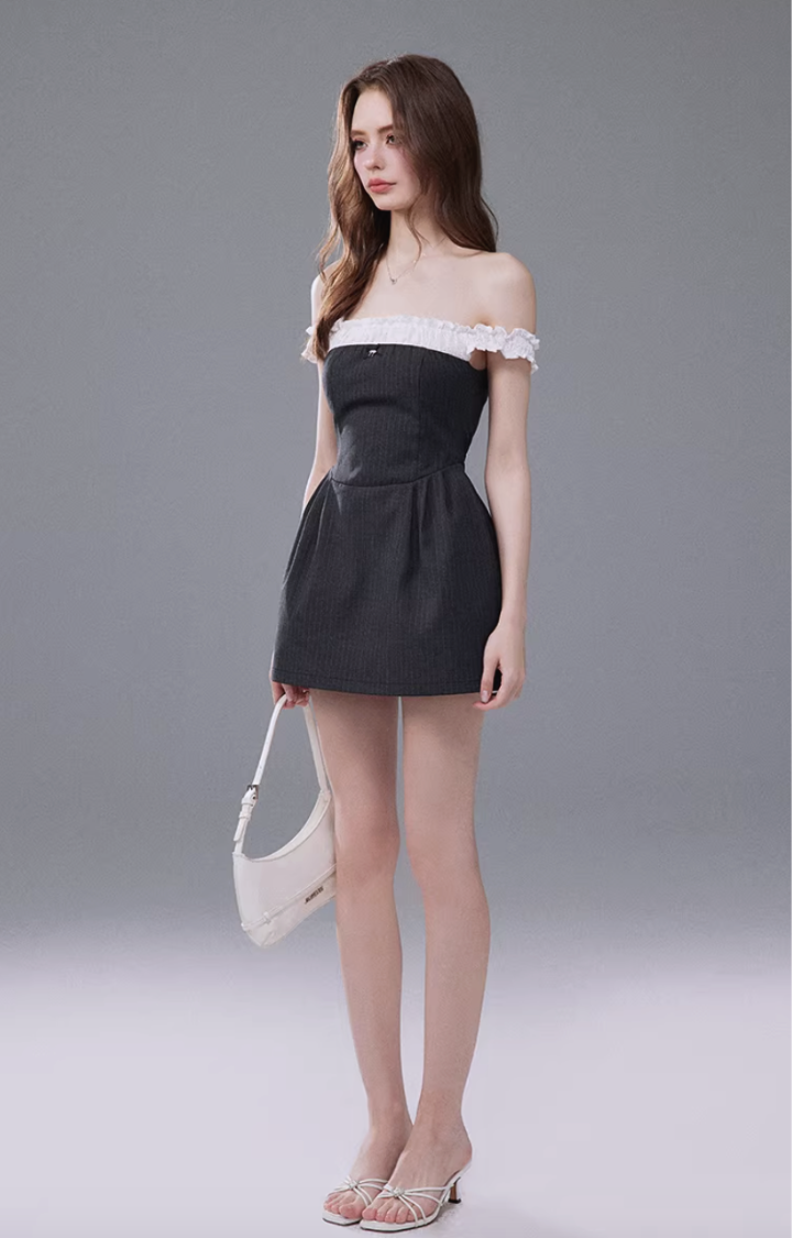 VELVET SIN OFF-SHOULDER MINI DRESS