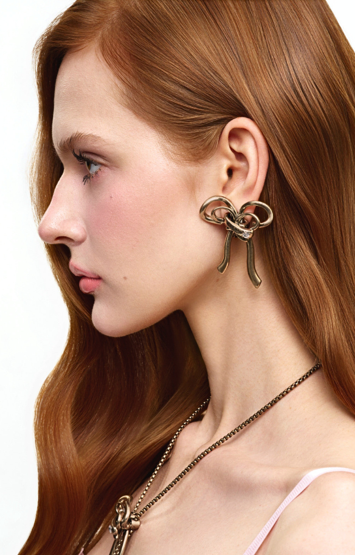 GILDED SILENCE BOW EARRINGS